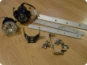 Scheinwerfer und Material für den Halter