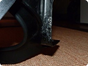 Die verstärkte Stelle nach dem Abschneiden