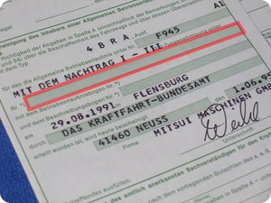 Kein Eintrag einer EG-Typgenehmigung im alten Brief