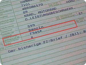 Eintrag der ABE-Nr. in der Zul.-bescheinigung Teil II