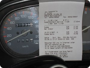 Verbrauch der XJ 600: Ziemlich genau 4 Liter/100 km