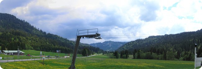 Blick in Richtung Riedbergstraße zum schlechten Wetter