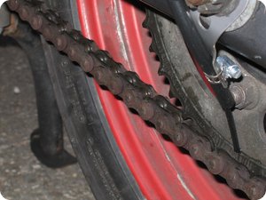 Nach etwa 20 Kilometern: Die Kette ist geschmiert
