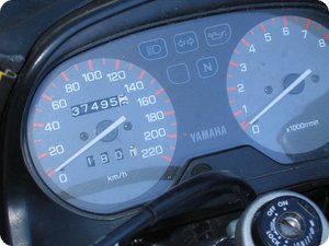 Kilometerstand bei der Ankunft an der Jugendherberge