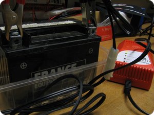 Über Nacht noch einmal geladen: Die Batterie