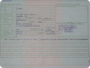 Zulassungsbescheinigung Teil II (37 kW)