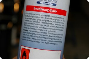 Hinweise zum Bowdenzug-Spray
