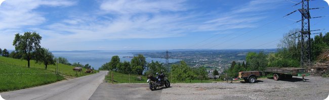 Blick vom Pfänder in Richtung Westen über den Bodensee