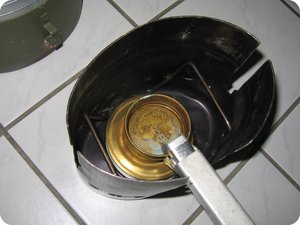 Löschen des Brenners mit dem Deckel