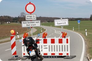 Bis zum Nachweispunkt ist die Straße noch offen