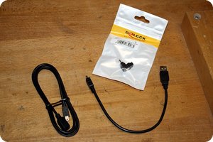 Die beiden Leitungen und der Winkeladapter
