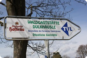 Für den Nachweis: Schild zur Waldgaststätte