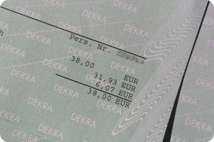 Kosten bei der Dekra: 38,00 Euro