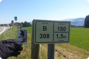 Schild am Nachweispunkt »Rieder Höhe«