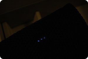 Die blauen LED – durch den Netzbeutel hindurch