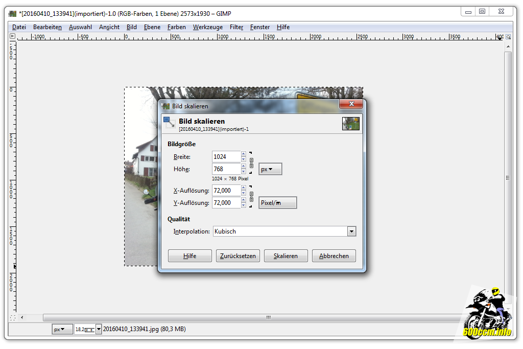 Dialog »Bild skalieren«