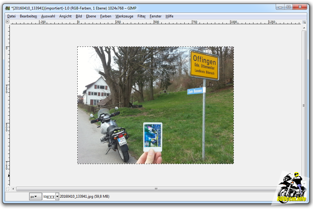 Zugeschnitten und verkleinert