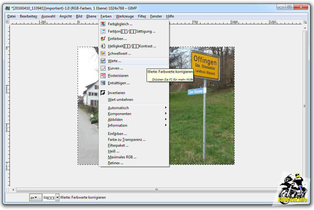 Sprengt den (heutigen) Rahmen: Farbwertkorrektur