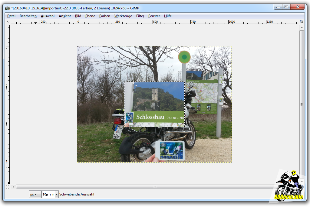 In Bild #1 eingefügtes Bild #2