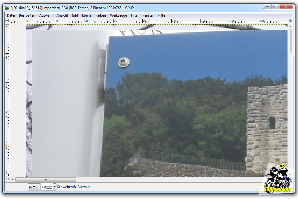 Meine Variante: Mit 5 px Rand platzieren