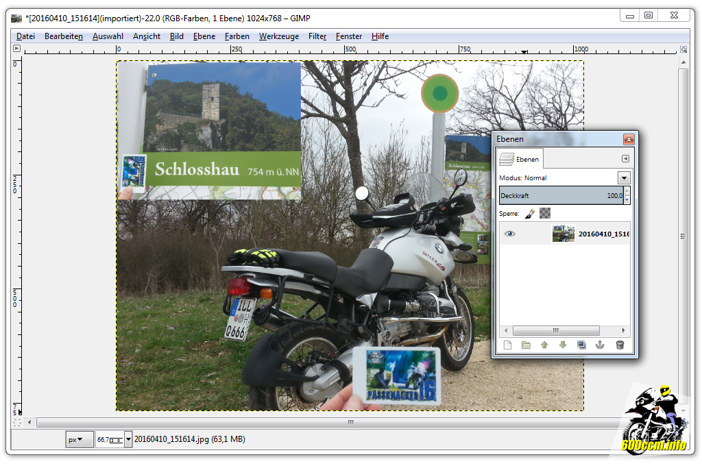 Nach einem Klick auf den Anker: Fest verbunden