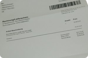 Rechnung über 2,99 Euro – inkl. Versandkosten