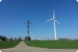 Das Windrad unweit vom Nachweispunkt