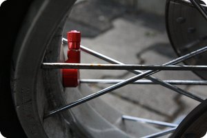 Auch die verchromten Speichen neigen zum Flugrost