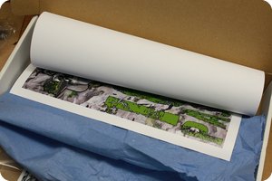 Das Poster muss noch »andersherum gerollt« werden