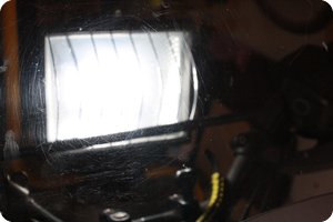 Die polierte Scheibe im Gegenlicht