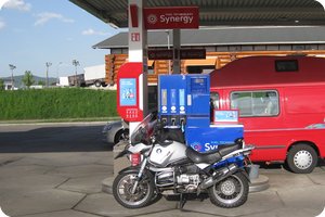 Beim Tanken an der Esso in Backnang