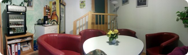 In der »VIP-Lounge« (Betreuerzimmer)