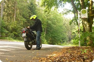 Mit der Motorradjeans unterwegs