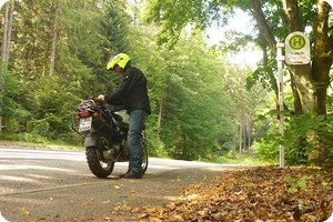 Mit der Motorradjeans unterwegs