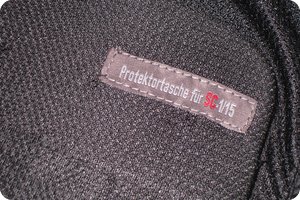 Etikett mit Hinweis welcher Protektor passt