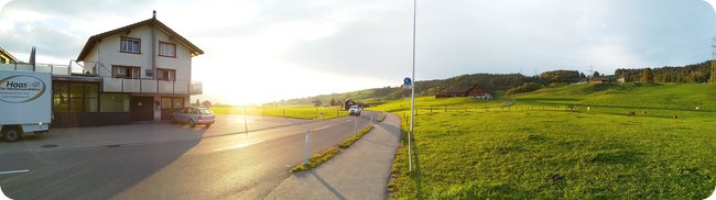 Panorama mit Sonnenuntergang (na ja, jedenfalls kurz vor Sonnenuntergang)