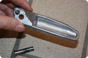 Die Soziusraste von der linken Seite