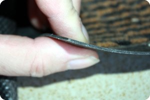 Dünn: Meine bisherige Lösung mit der Fußmatte