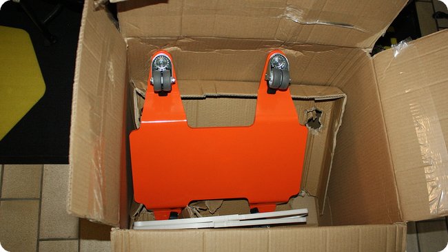 Ohne Beschädigungen angekommen: Die orangefarbene Rangierhilfe