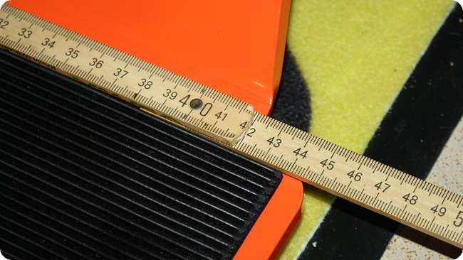 45 cm Länge, gummierte Auflagefläche etwa 43 cm