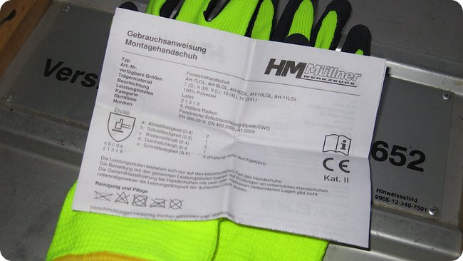 Bedienungsanleitung für Handschuhe?