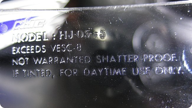 »if tinted, for daytime use only«