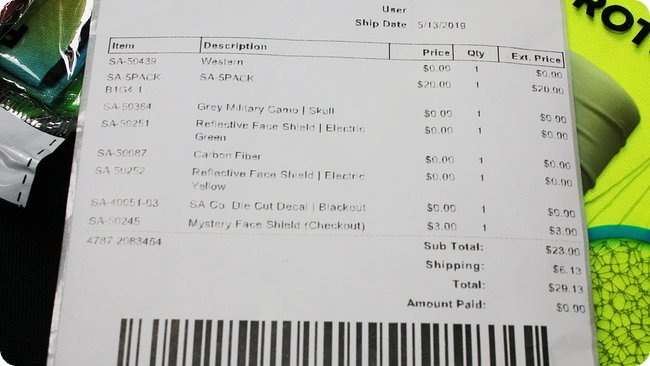 Die Rechnung (per PayPal vorab bezahlt)