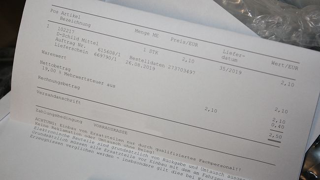 2,50 Euro für ein Relikt aus alten Zeiten