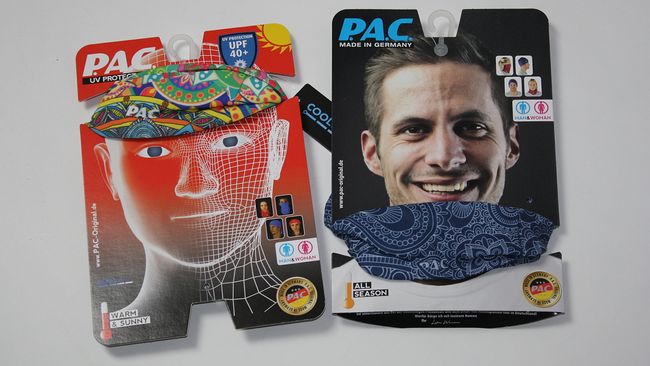 Die Verpackung beziehungsweise Präsentation der Tücher