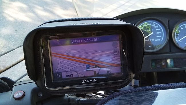 Das Navi läuft, die Route ist geplant