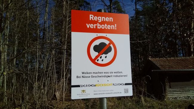 »Regnen verboten!«