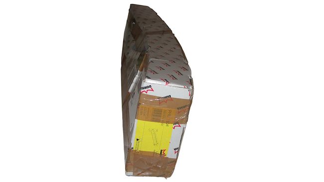 Der Karton ist auch lateral eine Banane