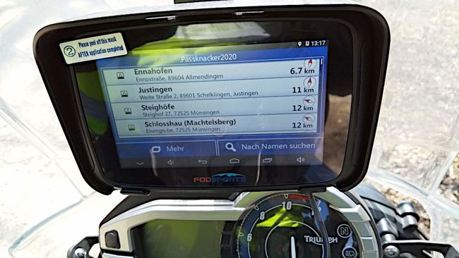 Das Navi lässt sich auch gut ablesen