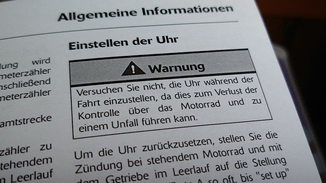 Guter Hinweis in der Bedienungsanleitung